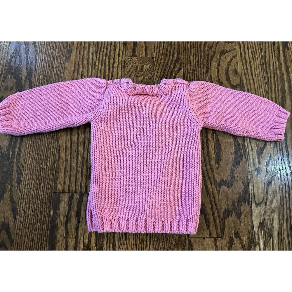 Pottery Barn Kids Outlet Cotton Cable Knit Pink Cardigan Sweater 0-3 mth Holiday - Picture 7 of 7